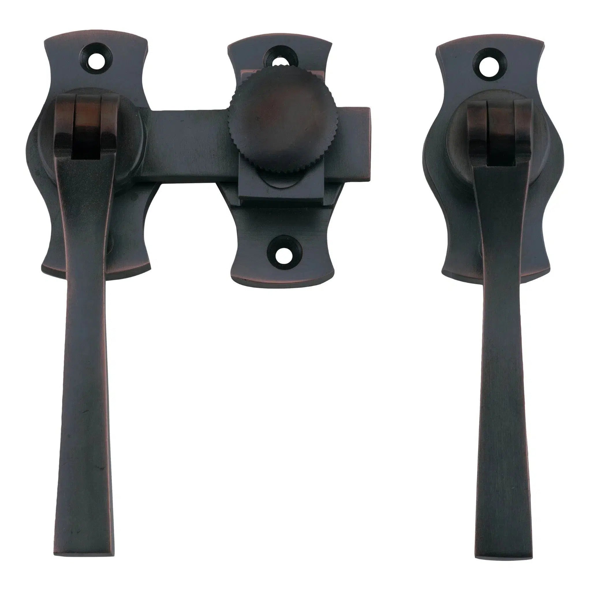 Tradco French Door Fastener Square Antique Copper Backplate