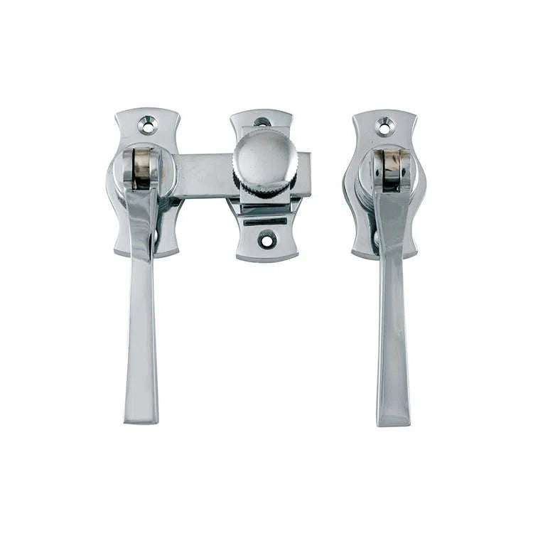 Tradco French Door Fastener Square Chrome Plated Backplate