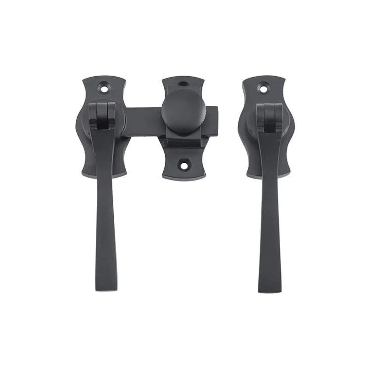 Tradco French Door Fastener Square Matt Black Backplate