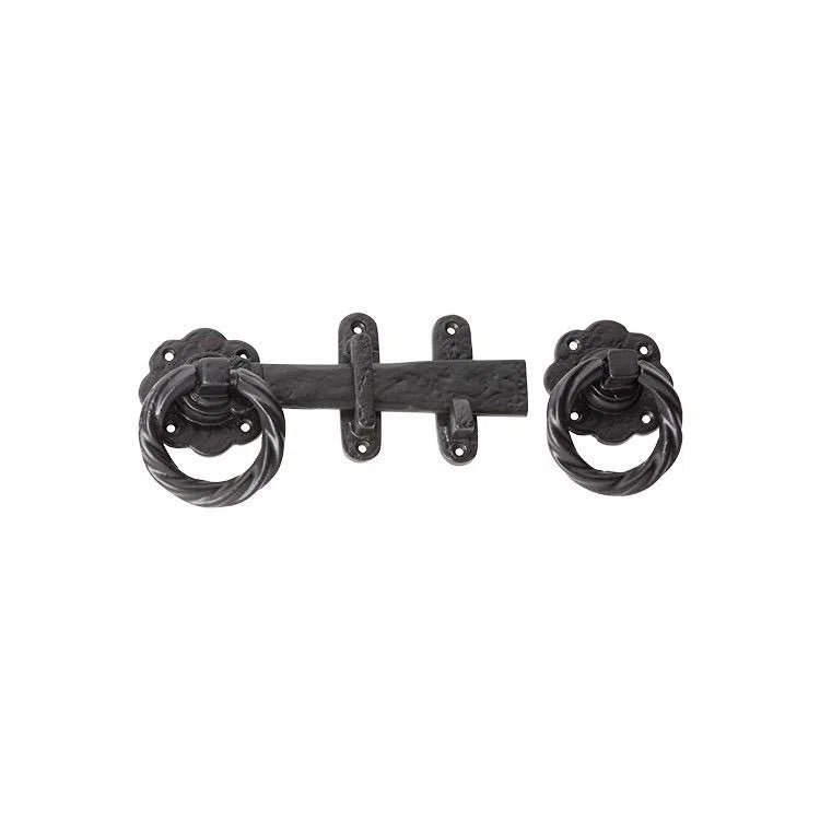 Tradco Gate Latch Set Iron Matt Black H80xL200xD70mm BP60mm