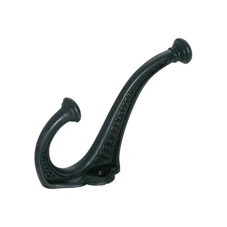 Tradco Hat & Coat Hook Edwardian Iron Matt Black H145xP95mm