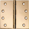 Tradco Hinge Fixed Pin Unlacquered Polished Brass W100mm