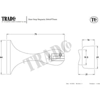 Tradco Magnetic Door Stop Satin Brass D44xP93mm