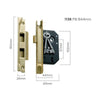 Tradco Mortice Lock 3 Lever Rebated Polished Brass CTC57mm Backset 44mm