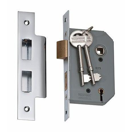Tradco Mortice Lock 5 Lever Chrome Plated CTC57mm Backset 46mm