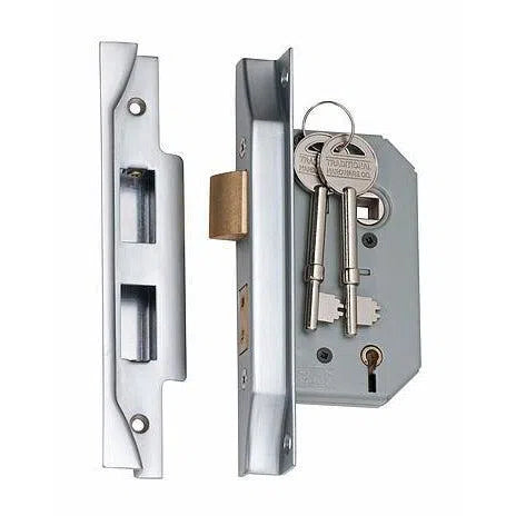 Tradco Mortice Lock 5 Lever Rebated Satin Chrome CTC57mm Backset 46mm