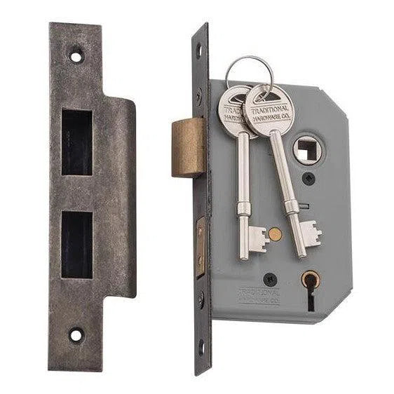 Tradco Mortice Lock 5 Lever Rumbled Nickel CTC57mm Backset 46mm