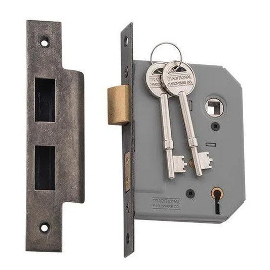 Tradco Mortice Lock 5 Lever Rumbled Nickel CTC57mm Backset 57mm