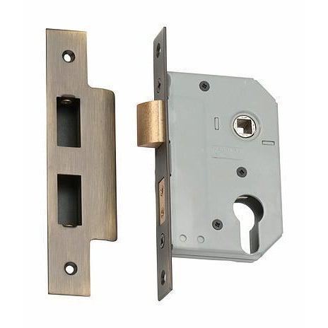 Tradco Mortice Lock Euro Antique Brass CTC47.5mm Backset 46mm