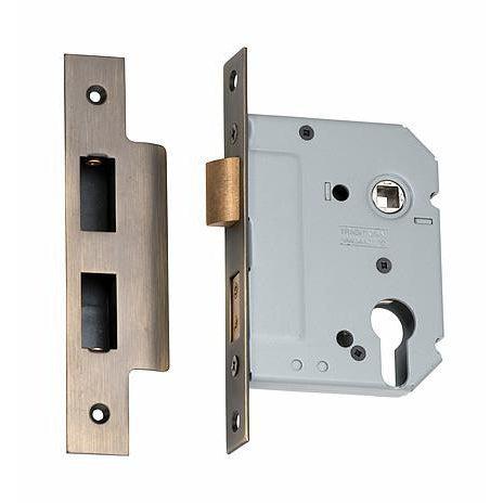Tradco Mortice Lock Euro Antique Brass CTC47.5mm Backset 57mm