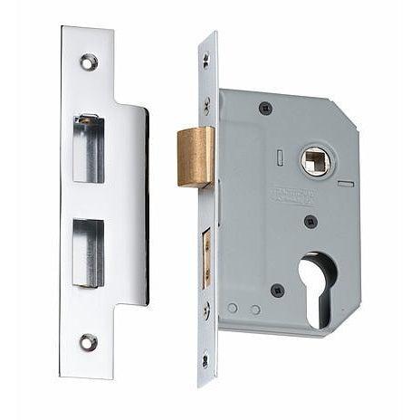 Tradco Mortice Lock Euro Chrome Plated CTC47.5mm Backset 46mm