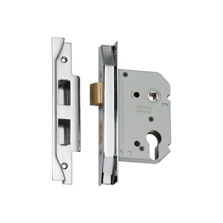 Tradco Mortice Lock Euro Rebated Chrome Plated CTC47.5mm Backset 57mm