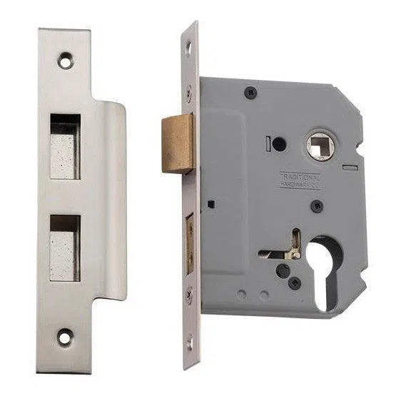 Tradco Mortice Lock Euro Satin Nickel CTC47.5mm Backset 57mm