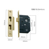 Tradco Mortice Lock Privacy Polished Brass CTC57mm Backset 44mm