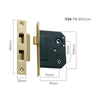 Tradco Mortice Lock Privacy Polished Brass CTC57mm Backset 57mm