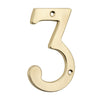 Tradco Numeral 3 Polished Brass H100mm