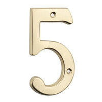 Tradco Numeral 5 Polished Brass H100mm