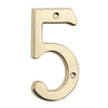Tradco Numeral 5 Polished Brass H100mm