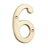 Tradco Numeral 6 Polished Brass H100mm