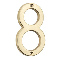 Tradco Numeral 8 Polished Brass H100mm