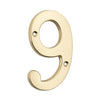Tradco Numeral 9 Polished Brass H100mm