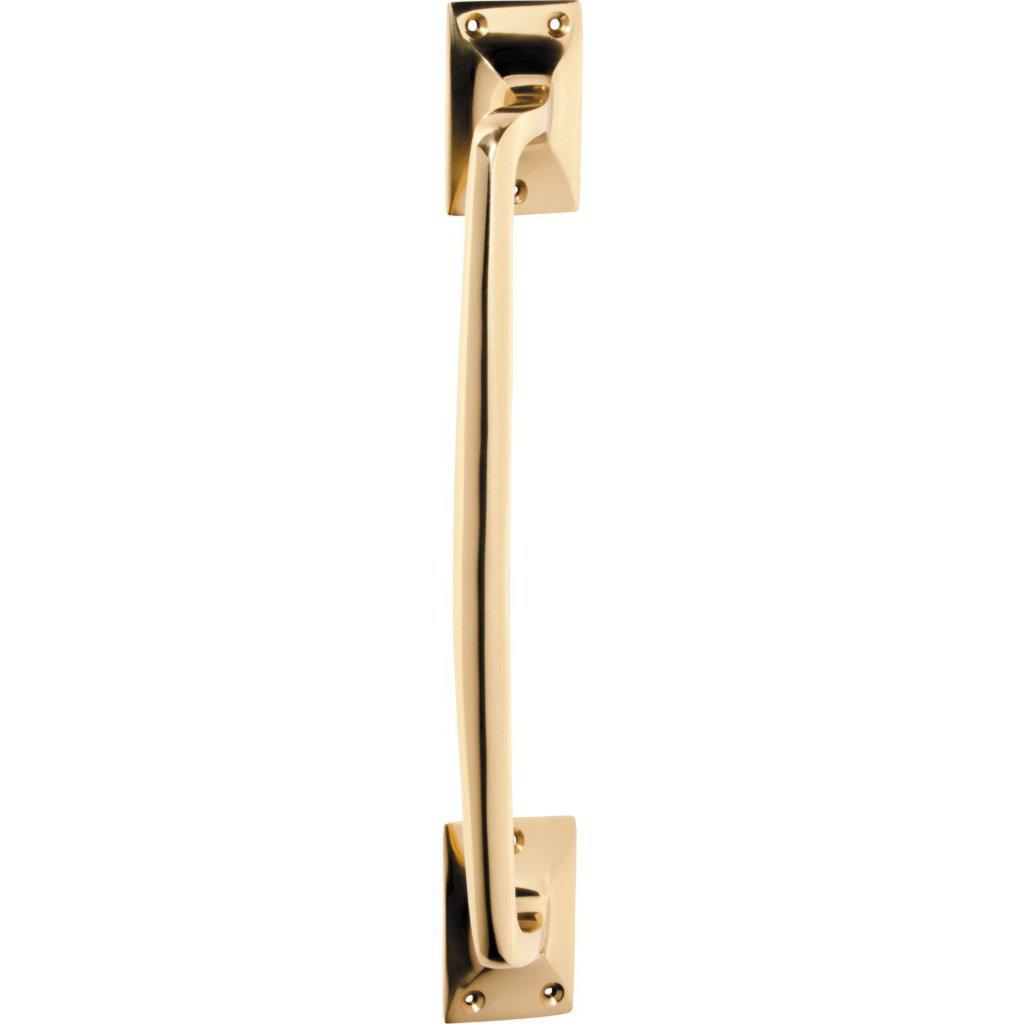 Tradco Pull Handle Classic Offset Unlacquered Polished Brass H305xW42xP60mm