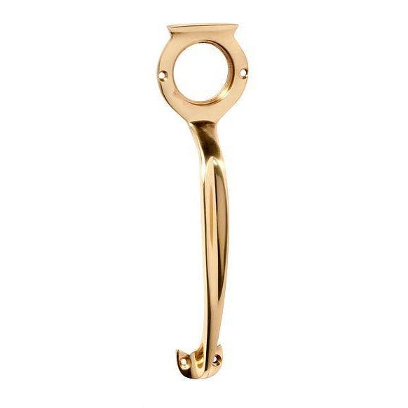 Tradco Pull Handle Cylinder Hole Polished Brass H185xW50xP28mm