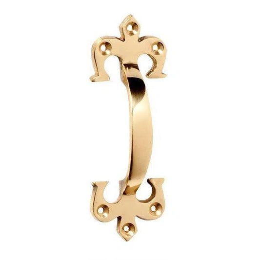 Tradco Pull Handle Fleur-De-Lis Polished Brass H100xP23mm
