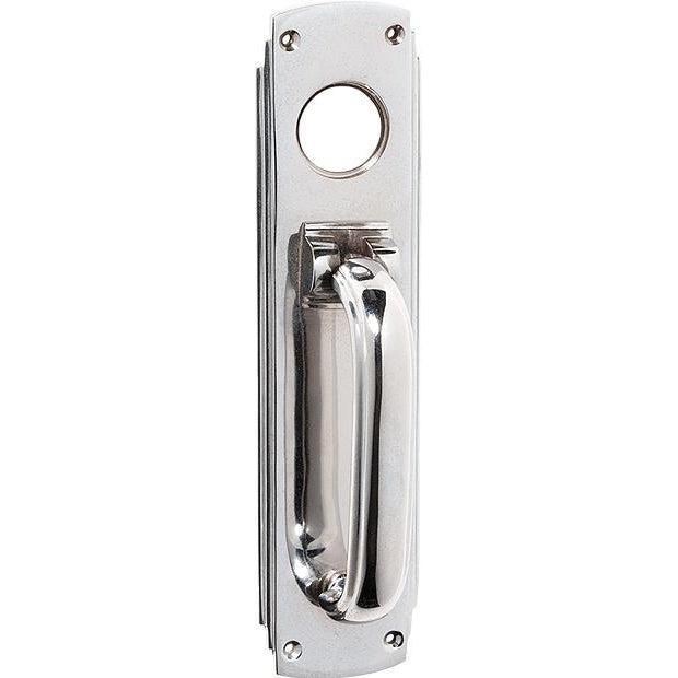 Tradco Pull Handle Knocker Art Deco Cylinder Hole Chrome Plated H240xW60mm