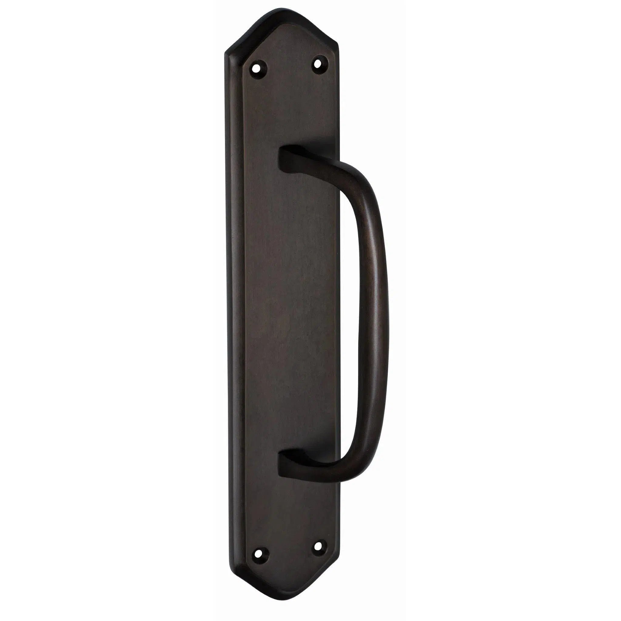 Tradco Pull Handle Offset Backplate Antique Brass H250xW50xP50mm