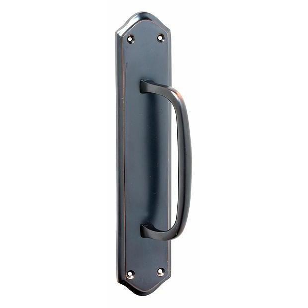 Tradco Pull Handle Offset Backplate Antique Copper H250xW50xP50mm
