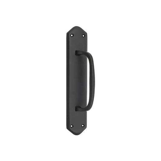 Tradco Pull Handle Offset Backplate Matt Black H250xW50xP50mm
