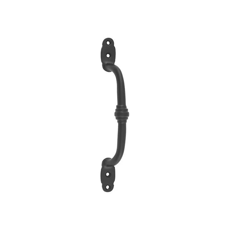 Tradco Pull Handle Offset Banded Matt Black H180xP41mm