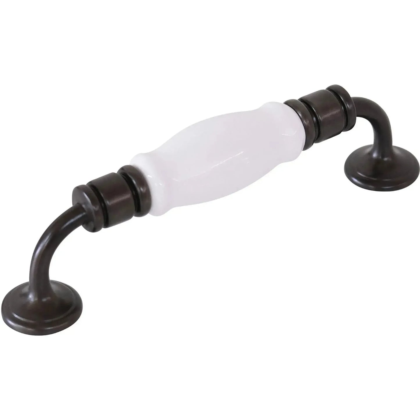 Tradco Pull Handle White Porcelain Antique Brass CTC128mm