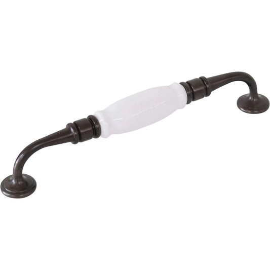Tradco Pull Handle White Porcelain Antique Brass CTC192mm
