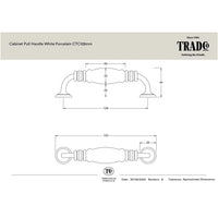 Tradco Pull Handle White Porcelain Matt Black CTC128mm
