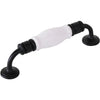 Tradco Pull Handle White Porcelain Matt Black CTC128mm