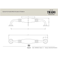 Tradco Pull Handle White Porcelain Matt Black CTC192mm