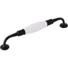 Tradco Pull Handle White Porcelain Matt Black CTC192mm