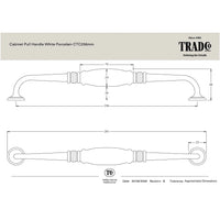 Tradco Pull Handle White Porcelain Matt Black CTC256mm