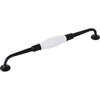 Tradco Pull Handle White Porcelain Matt Black CTC256mm