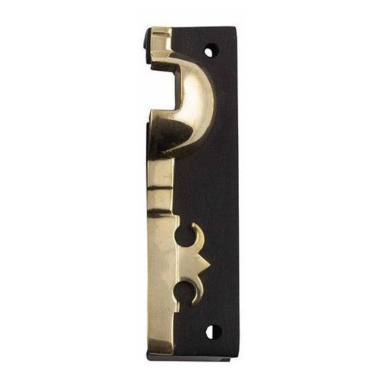Tradco Rim Lock Left Hand Box Keeper Matt Black H116xW32mm