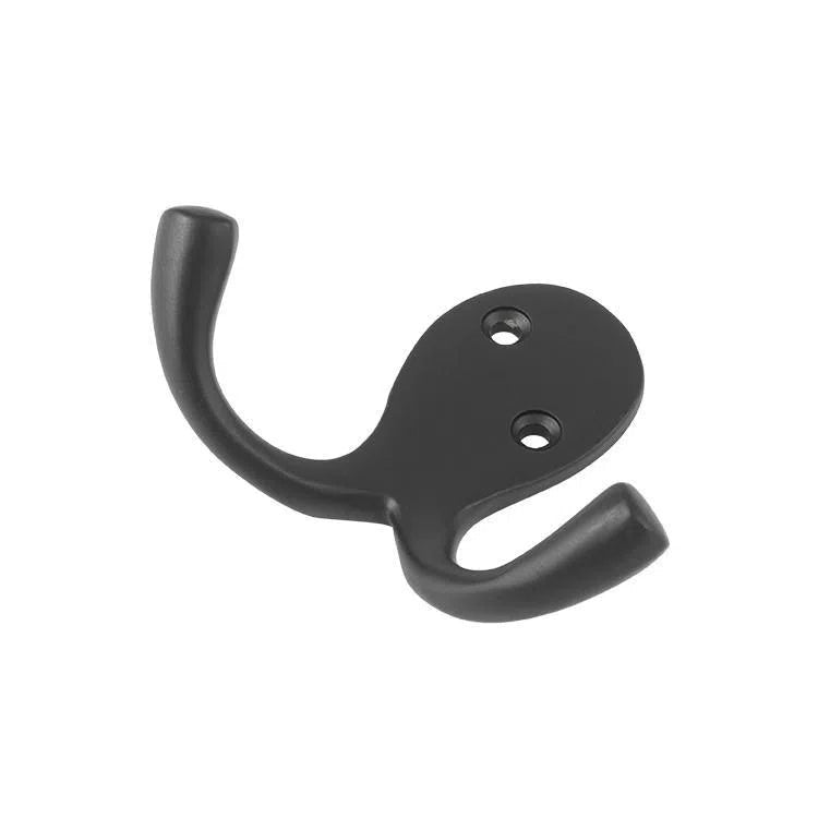 Tradco Robe Hook Double Matt Black H75xP30mm