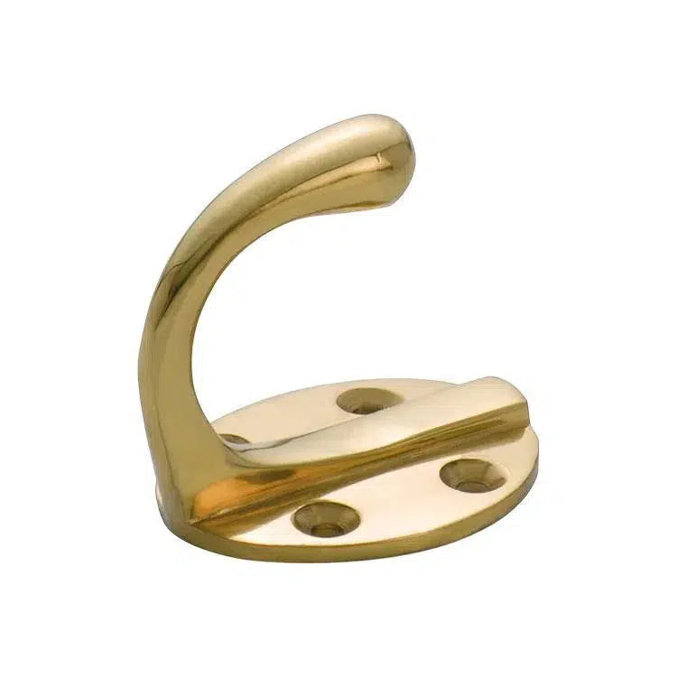 Tradco Robe Hook Single Oval BP Polished Brass H50xP42mm