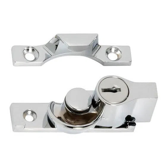 Tradco Sash Fastener Locking Narrow Chrome Plated