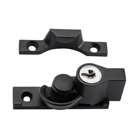 Tradco Sash Fastener Locking Narrow Matt Black