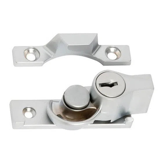 Tradco Sash Fastener Locking Narrow Satin Chrome