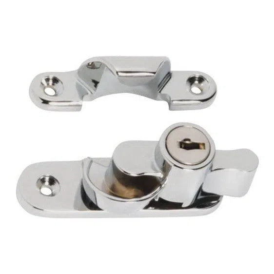 Tradco Sash Fastener Locking Satin Chrome