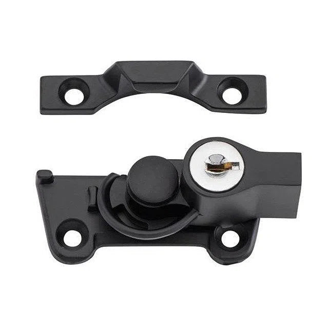 Tradco Sash Fastener Locking Wide Base Matt Black