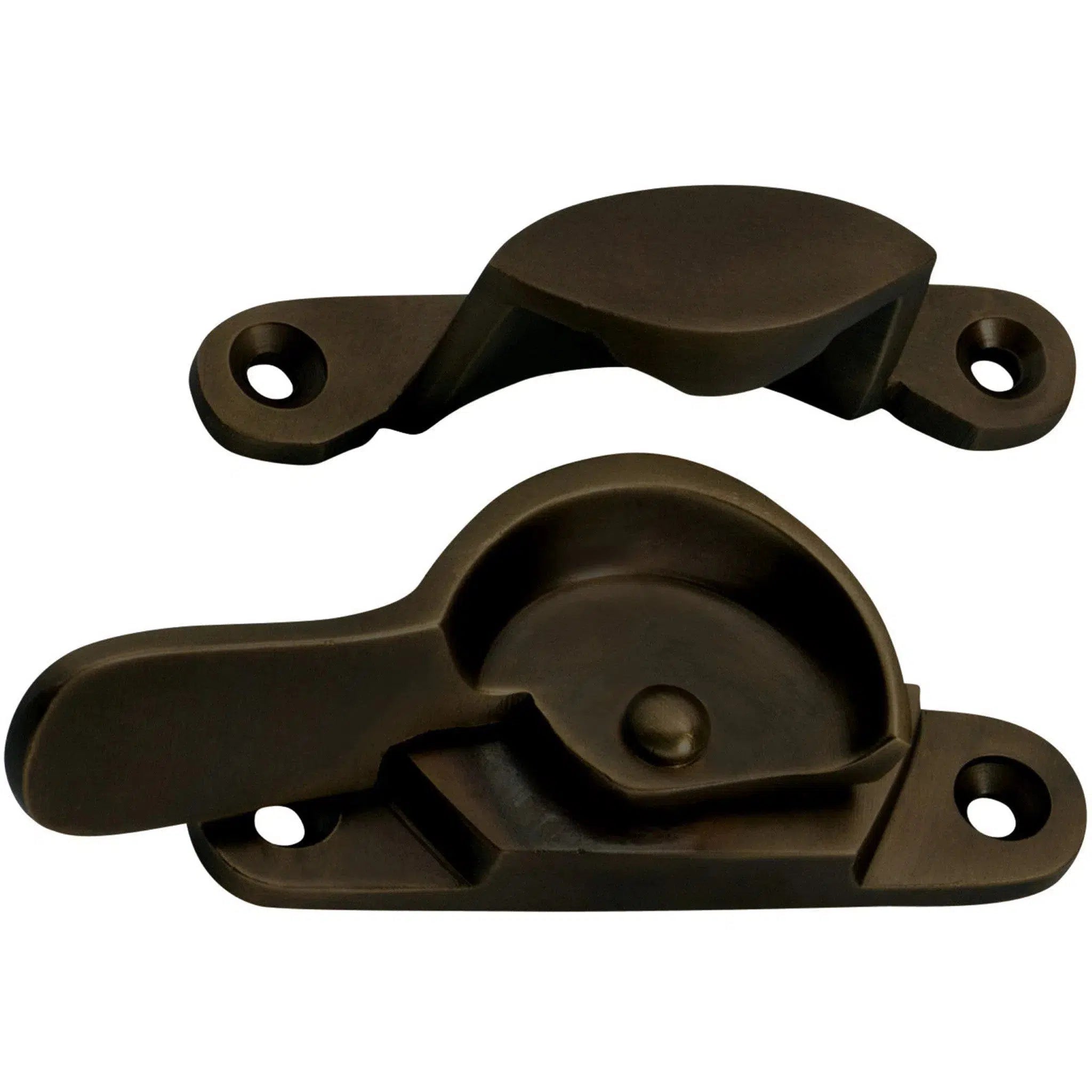 Tradco Sash Fastener Narrow Antique Brass